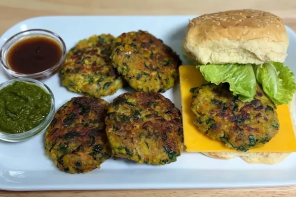 カリカリの野菜パティ、ムングダル入りの栄養価の高いバーガー、おいしい – Manjula Kitchen