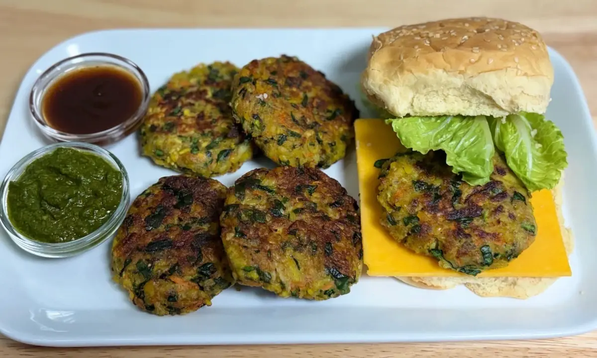 カリカリの野菜パティ、ムングダル入りの栄養価の高いバーガー、おいしい – Manjula Kitchen