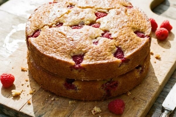 レモン汁を混ぜてケーキを重ねます