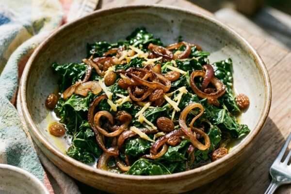 キャベツとカラメル玉ねぎのレシピ: インドのスパイスのおかず