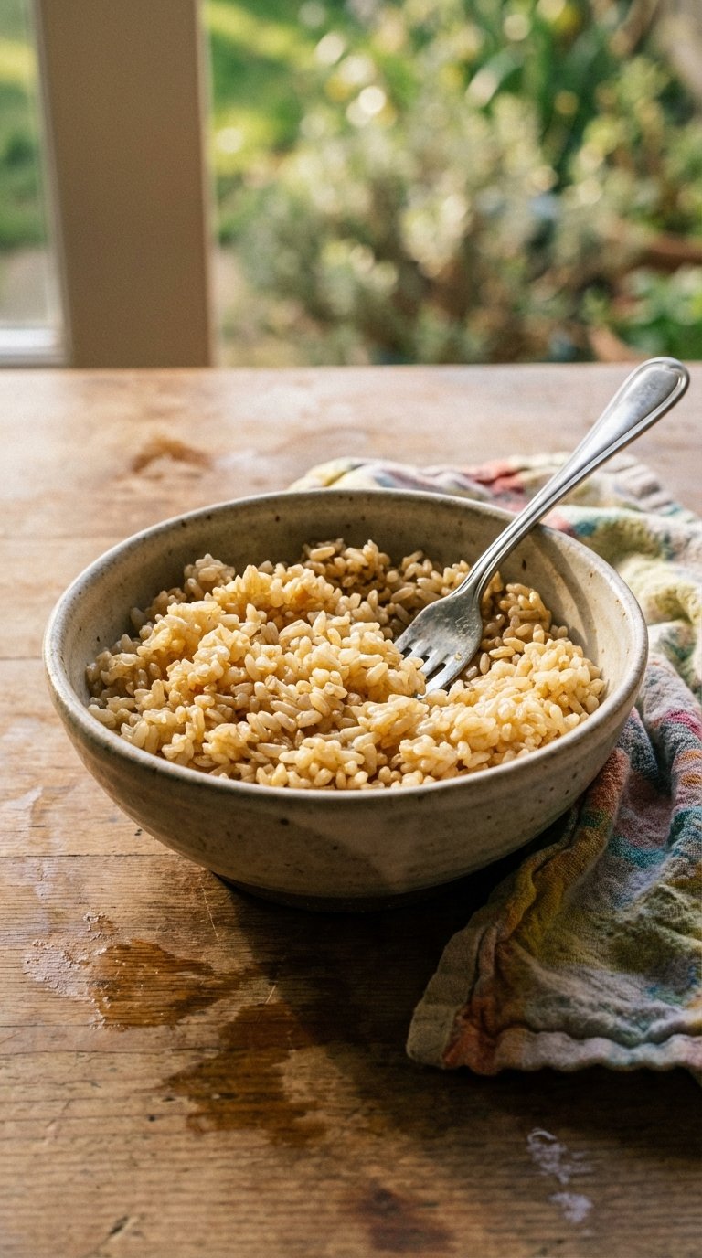 野菜スープ入り玄米レシピ: ローストしてナッツ風味