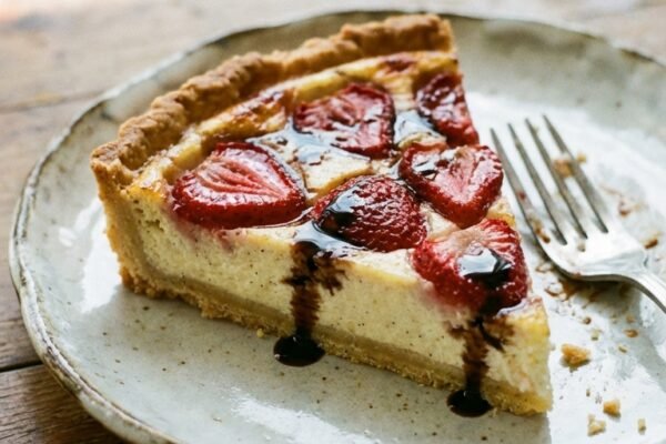 イチゴとリコッタチーズのタルト、バルサミコソース添えのレシピ